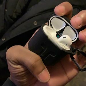 AirPods with case and free black cover